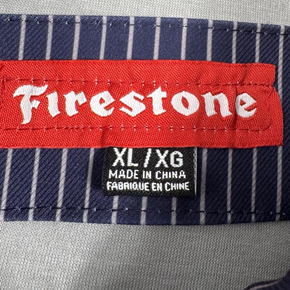 Firestone Work Jacket XL Navy Pinstripe Zip Mechanic Shop Racing NWT - Picture 10 of 16